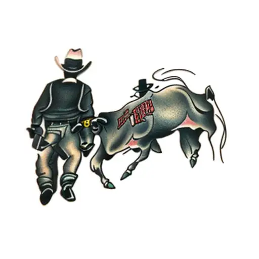 bull rider tattoo design idea