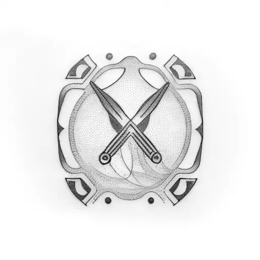 A blackwork tattoo of a bicycle chain forming the shape of a swimmer tattoo design idea