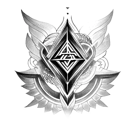 Valknut Symbol lotus Flower garuda prime tattoo design idea