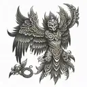Garuda wings spread tattoo design idea