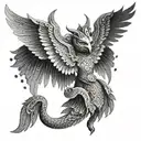 Garuda wings spread tattoo design idea