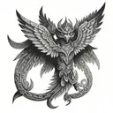 Garuda wings spread tattoo design idea