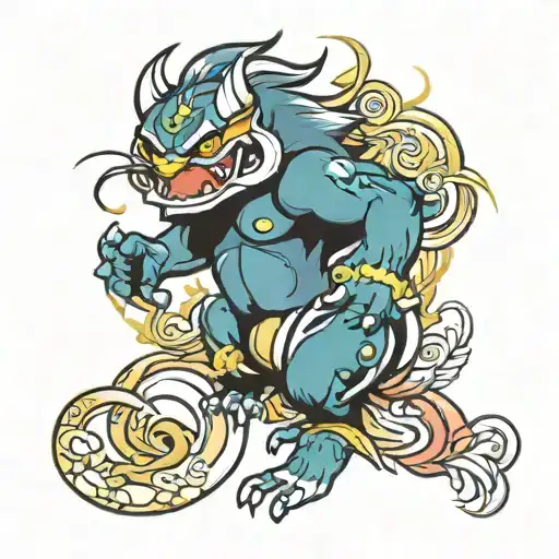 For a shiny Passimian tattoo idea, consider depicting the character in an action pose, emphasizing its vibrant colors—si tattoo design idea