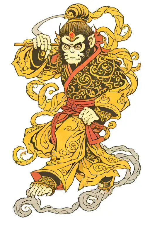 monkey king tattoo design idea