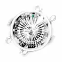 A realistic sketch of a roulette wheel with ocean waves flowing out of it, symbolizing your passion for both the casino and the sea. tattoo design idea