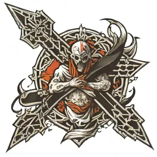 Kkk member crucify dark tattoo design idea