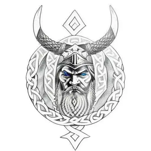 odinn Viking Jormungand  tattoo design idea