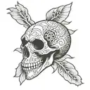 ripple bird terrapin skull tattoo design idea