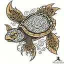ripple bird terrapin tattoo design idea