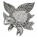 ripple bird terrapin tattoo design idea