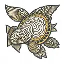 ripple bird terrapin tattoo design idea