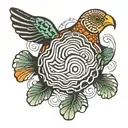 ripple bird terrapin tattoo design idea