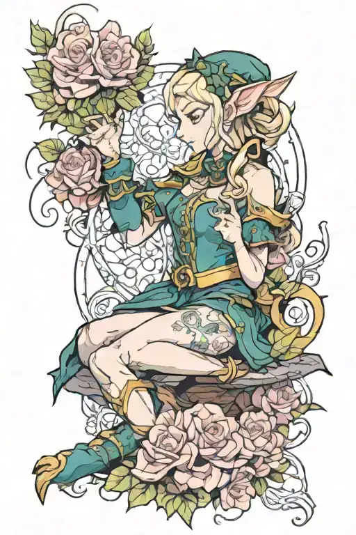 elf song tattoo design idea