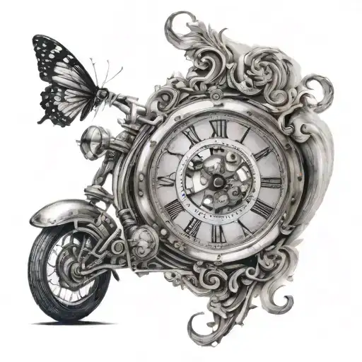 skin fading to bone fading to dust travelling through time tattoo design idea