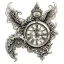 skin fading to bone fading to dust travelling through time tattoo design idea