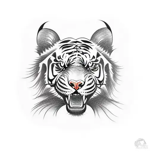 two Chinese tigers around the knee tattooo design tattoo design idea