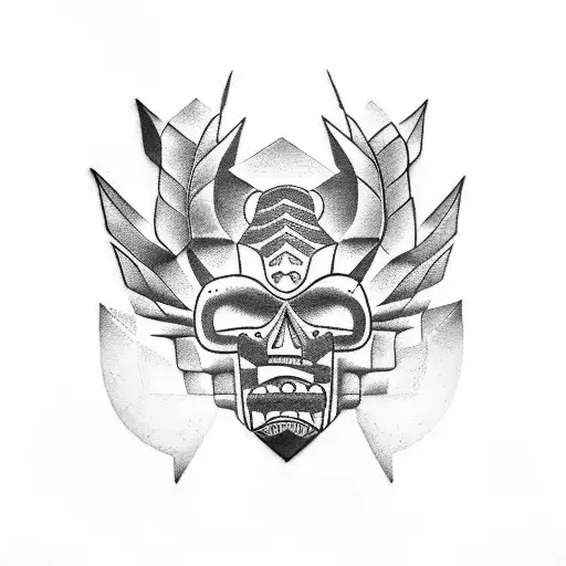 pre colombian vector tattoo design idea