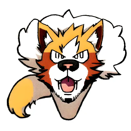 Arcanine Pokémon head  tattoo design idea