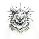 Arcanine Pokémon head angry tattoo design idea