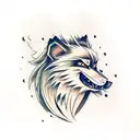 Arcanine Pokémon head angry tattoo design idea