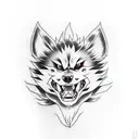 Arcanine Pokémon head angry tattoo design idea