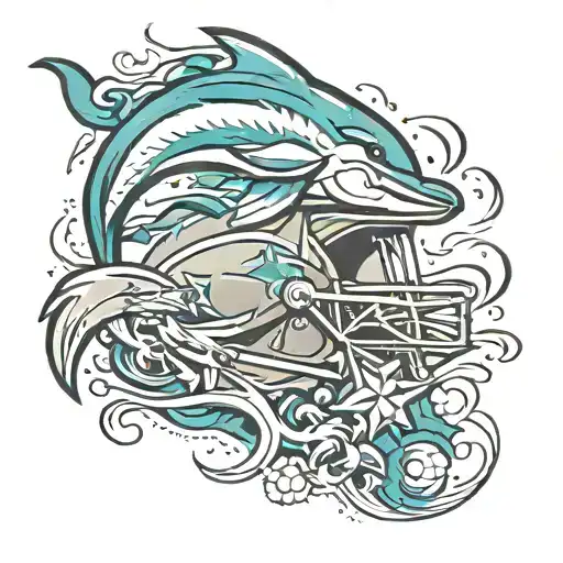 Tattoo combing Miami dolphins and Dallas cowboys  tattoo design idea