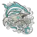 Tattoo combing Miami dolphins and Dallas cowboys  tattoo design idea