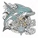 Tattoo combing Miami dolphins and Dallas cowboys  tattoo design idea