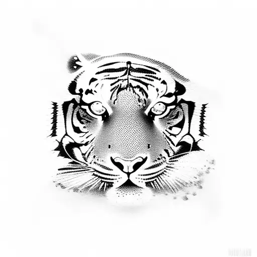 tiger eyes with a phrase below  tattoo design idea