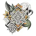 geometric stoicism tattoo design idea