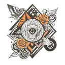 geometric stoicism tattoo design idea