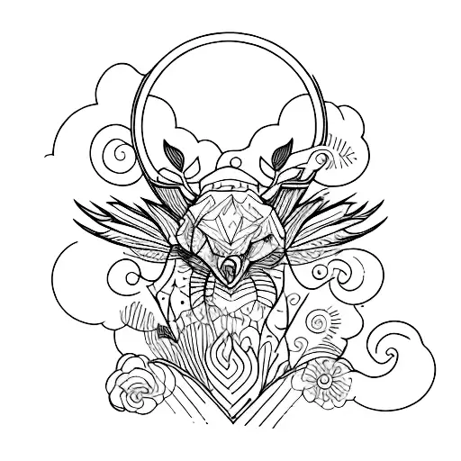 incorporate the chaos of nature with the calmness of nature tattoo design idea