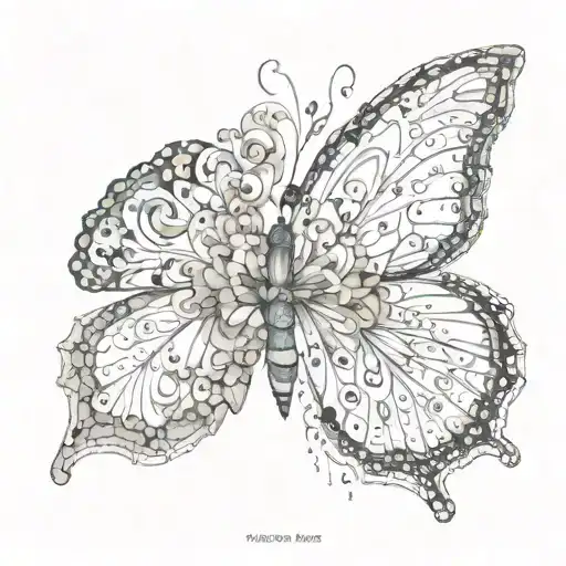 butterfly for a man with the words Maria Ramos vale, Amanda Vovo tattoo design idea