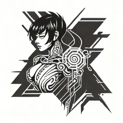 ghost in a shell tattoo design idea
