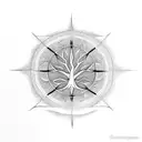 dead tree with seed of life in branches tattoo design idea