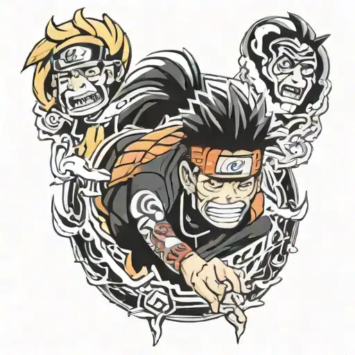 pain from anime Naruto  tattoo design idea