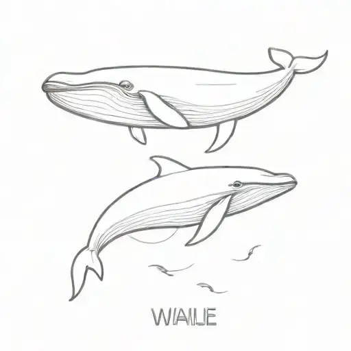 cartoon whale tattoo design idea