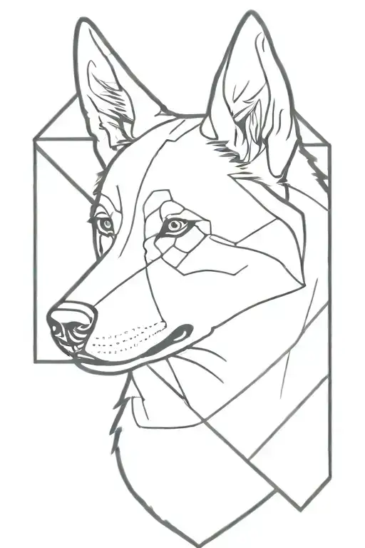 husky akita mix dog tattoo design idea