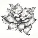 otters holding hands tattoo design idea