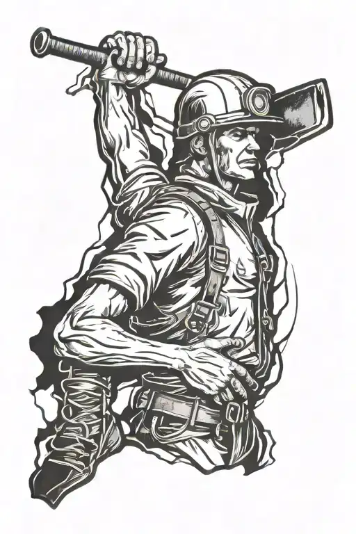 miner worker tattoo design idea