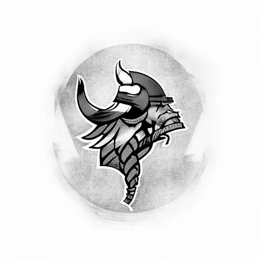 Dotwork Minnesota Vikings Football Logo With Tattoo Idea - BlackInk AI