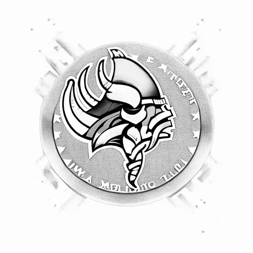 Dotwork Minnesota Vikings Football Logo With Tattoo Idea - BlackInk AI