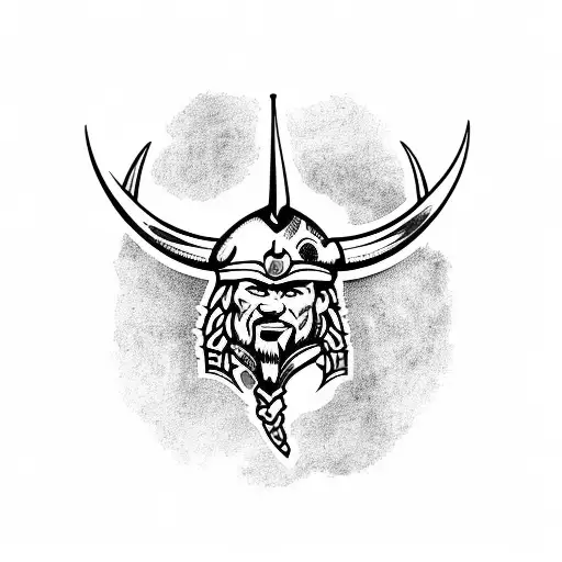 Dotwork Minnesota Vikings Football Logo With Tattoo Idea - BlackInk AI