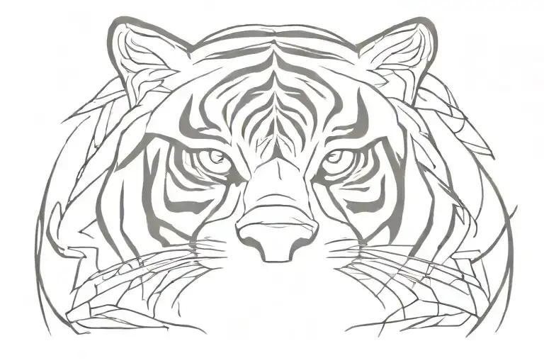 tiger eyes like fire tattoo design idea