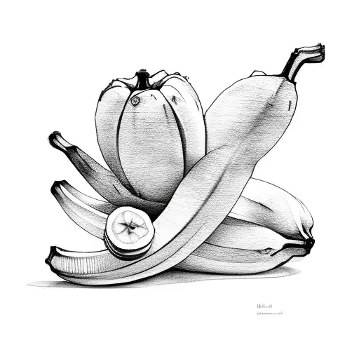 banana tree tattoo design idea