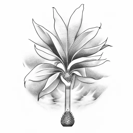 a banana tree tattoo design idea
