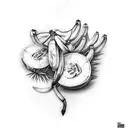 Banana tree plant tattoo design idea