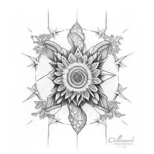 chrysanthemum with Scorpio and November star constellation  tattoo design idea