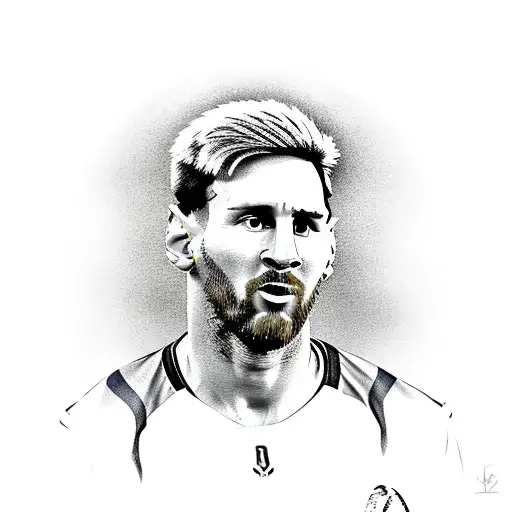 messi con un balon tattoo design idea