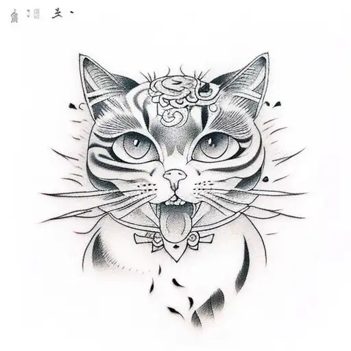 amor por gatos y perros tattoo design idea